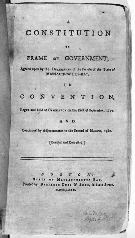 1780 Poster featuring the painting Massachusetts Constitution by Granger