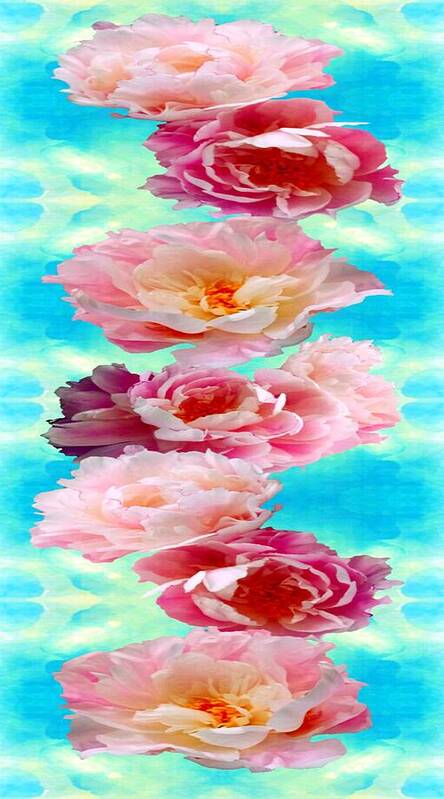 Alyzen Moonshadow Poster featuring the photograph Peonies by AlyZen Moonshadow