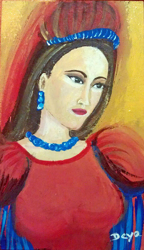 Female Poster featuring the painting Princess by Deyanira Harris