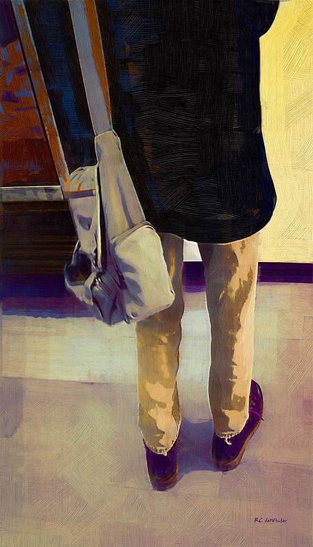 Legs Poster featuring the painting Purple Shoes at the Museum by RC DeWinter