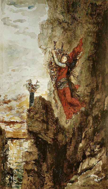 Gustave Moreau Poster featuring the painting Sappho in Lefkada by Gustave Moreau