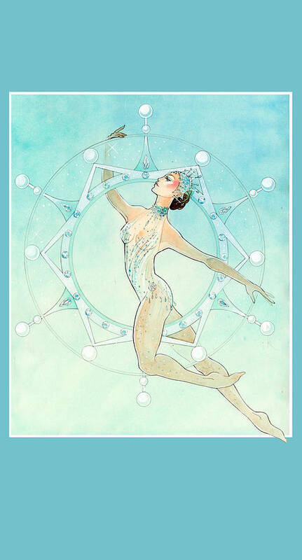Christmas Poster featuring the mixed media Snowflake Showgirl by Steven Stines