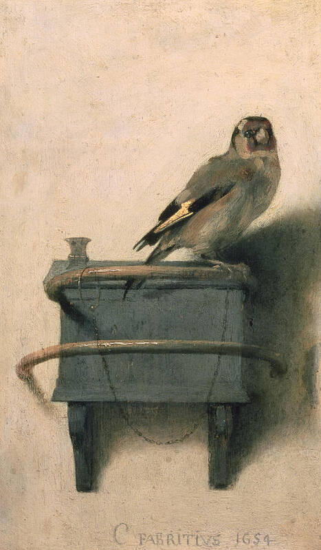 Bird Poster featuring the painting The Goldfinch by Carel Fabritius