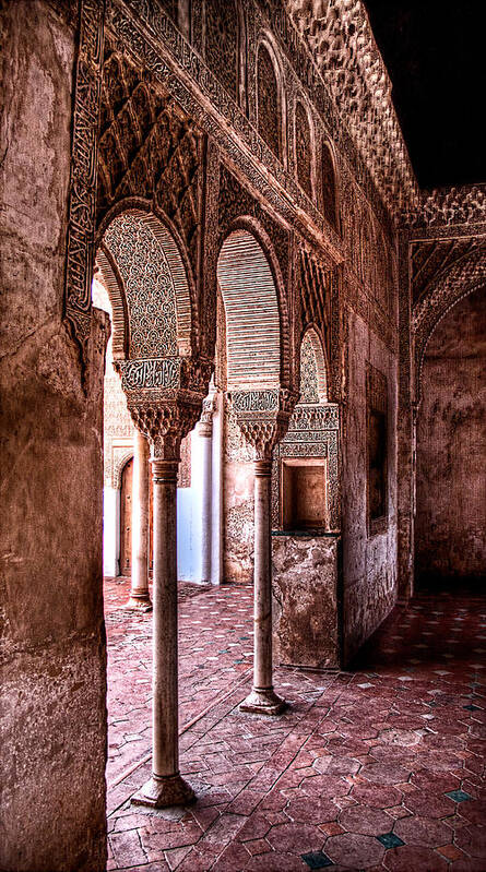 Alhambra Columns Poster featuring the photograph Two Columns by Weston Westmoreland