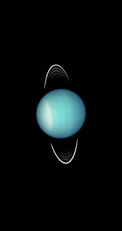 Uranus Poster featuring the photograph Uranus by Nasa/esa/m. Showalter (seti Institute)/science Photo Library