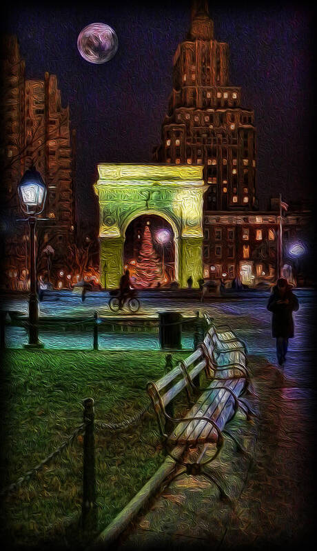 A Walk In The Park Poster featuring the photograph A Walk in Washington Square by Lee Dos Santos