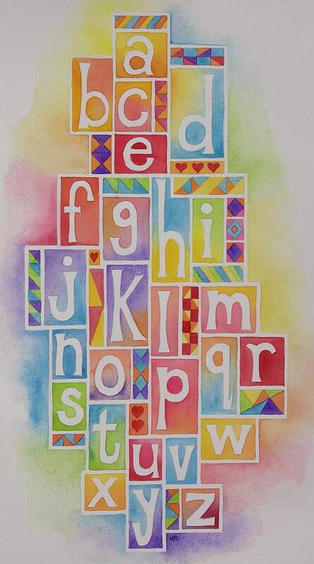 Abcs Poster featuring the painting ABC Quilt by Lael Rutherford