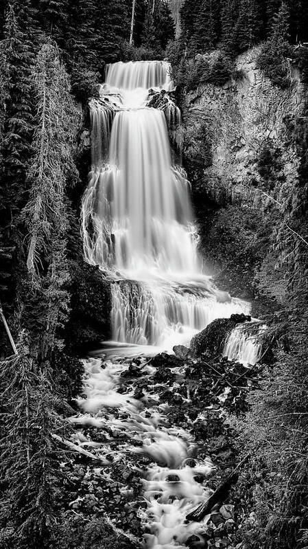 Alexander Falls Poster featuring the photograph Alexander Falls - bw 2 by Stephen Stookey