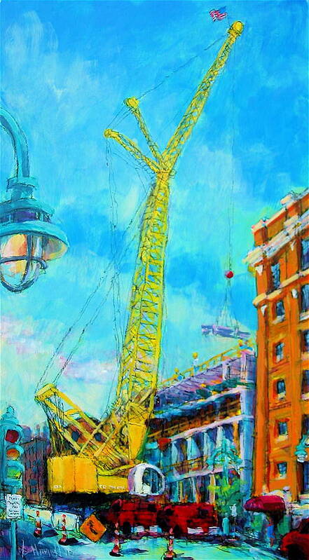 Cityscape Poster featuring the painting Big Yellow by Les Leffingwell