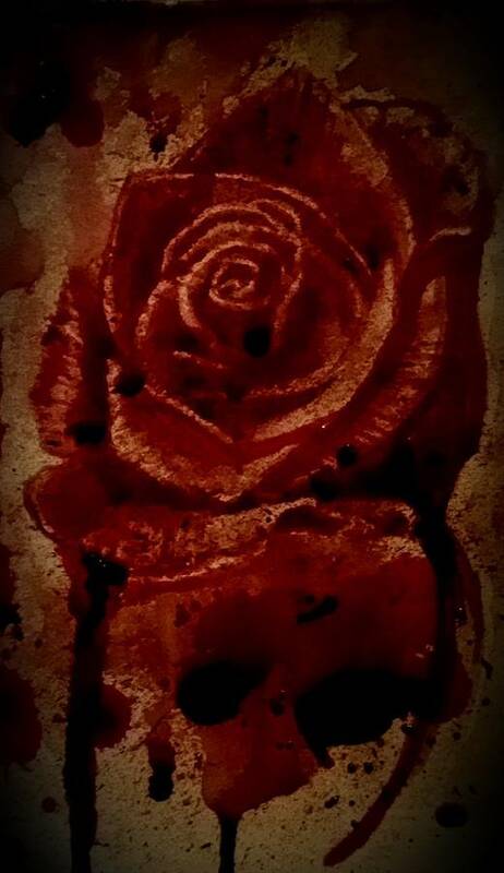 Rose Poster featuring the painting Blood Rose number 2 by Ryan Almighty