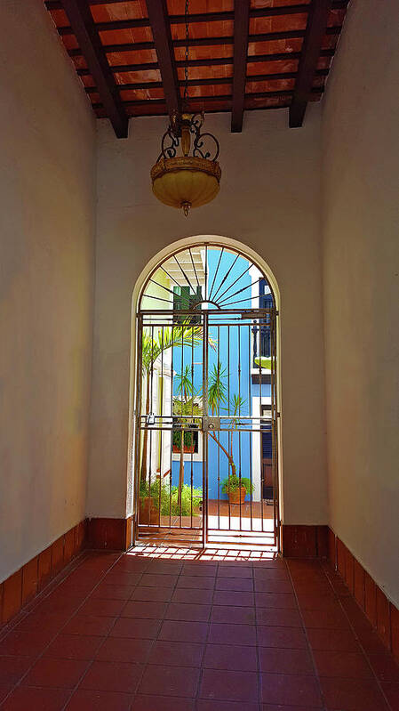 Open Patio Poster featuring the photograph Blue Patio by Guillermo Rodriguez