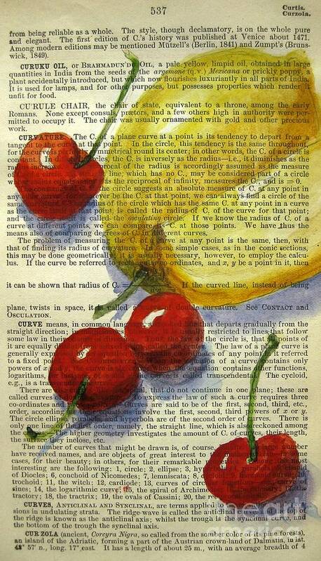 Cherries With Lemon Poster featuring the painting Delighting the Senses by Maria Hunt
