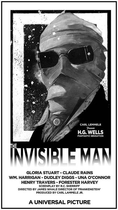 Universal Studios Art Poster featuring the mixed media Invisible Man movie poster 1933 by Sean Parnell
