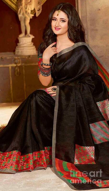 Mysore Pure Crepe Silk Saree in Black : SHU1425