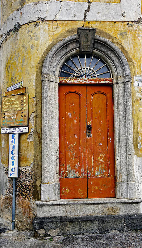 Ravello Poster featuring the photograph Old Door And Sign In Ravello Italy by Rick Rosenshein