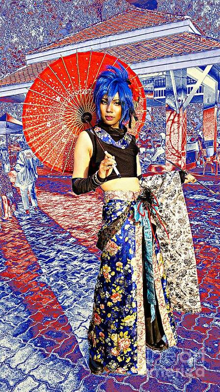 Cosplay Poster featuring the photograph Oriental Cosplayer by Ian Gledhill