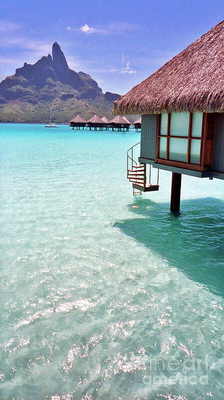 Bora Bora Poster featuring the photograph Overwater Bungalows by Becqi Sherman