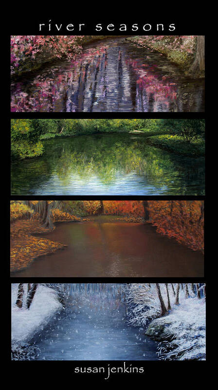 Landscape Poster featuring the pastel River Seasons by Susan Jenkins