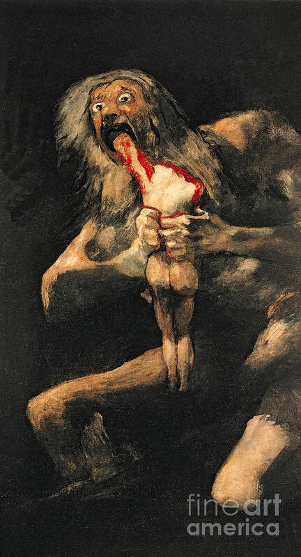 Saturn Poster featuring the painting Saturn Devouring one of his Children by Goya
