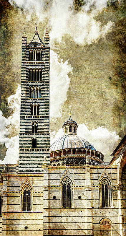 Siena Poster featuring the photograph Siena Duomo tower and cupola by Weston Westmoreland