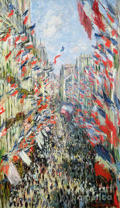 The Rue Montorgueil Poster featuring the painting The Rue Montorgueil by Claude Monet