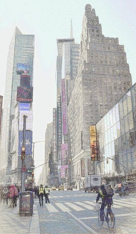 Times Square Poster featuring the photograph Times Square Street Scene by Dyle Warren