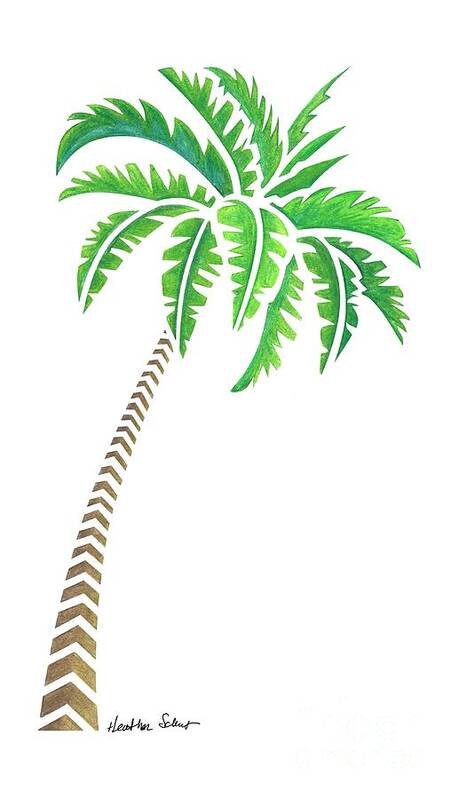 Tribal Poster featuring the drawing Tribal Coconut Palm Tree by Heather Schaefer