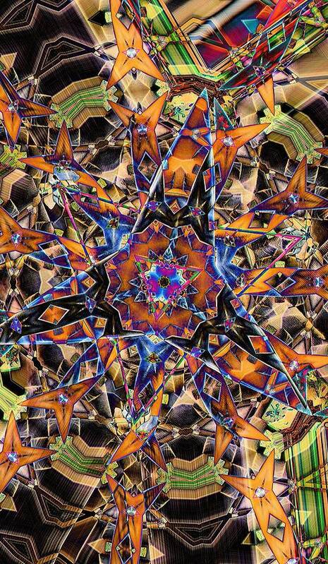 Abstract Poster featuring the digital art TriStar by Ronald Bissett