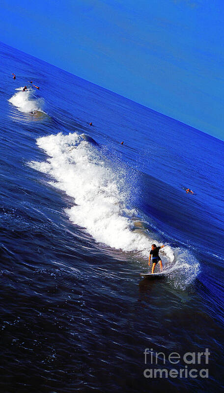  Surfer Poster featuring the photograph Surfer and Earths Curve by Tom Jelen