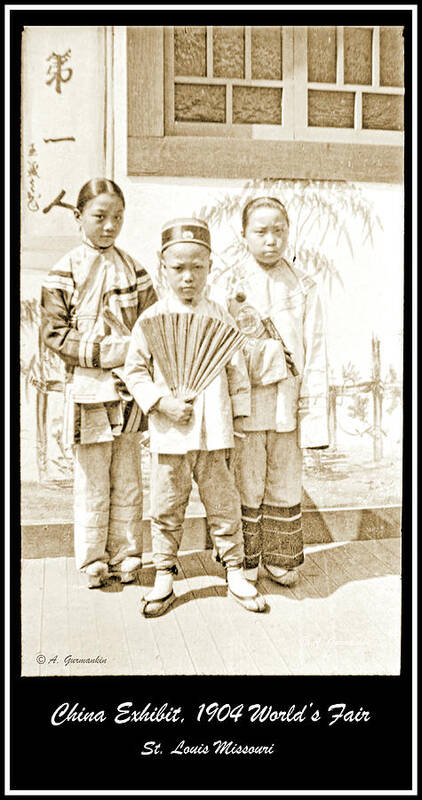 Chinese Children Poster featuring the photograph 1904 World's Fair Chinese Children #2 by A Macarthur Gurmankin
