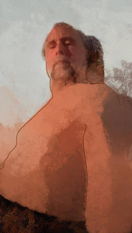 Selfie Poster featuring the digital art Artist at 73, V2 by Robert Bissett