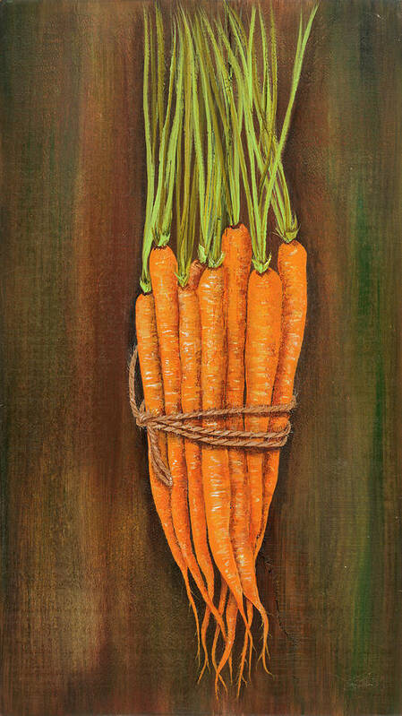 Carrots Poster featuring the painting Carrots by Gigi Begin