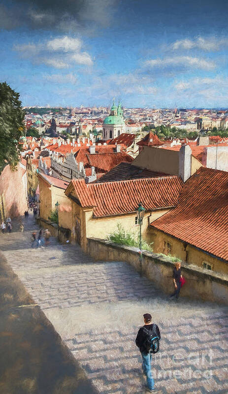 Prague Poster featuring the photograph Descent Into Mala Strana, Prague by Philip Preston