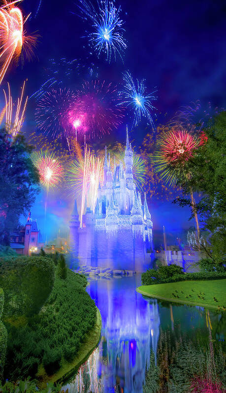 Magic Kingdom Poster featuring the photograph Fantasy in the Sky Fireworks at Walt Disney World by Mark Andrew Thomas