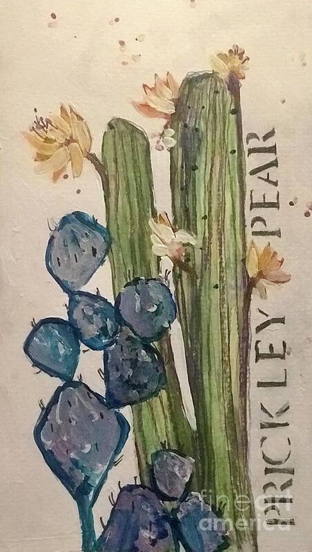 Cactus Poster featuring the painting Prickley Pear by Sherry Harradence