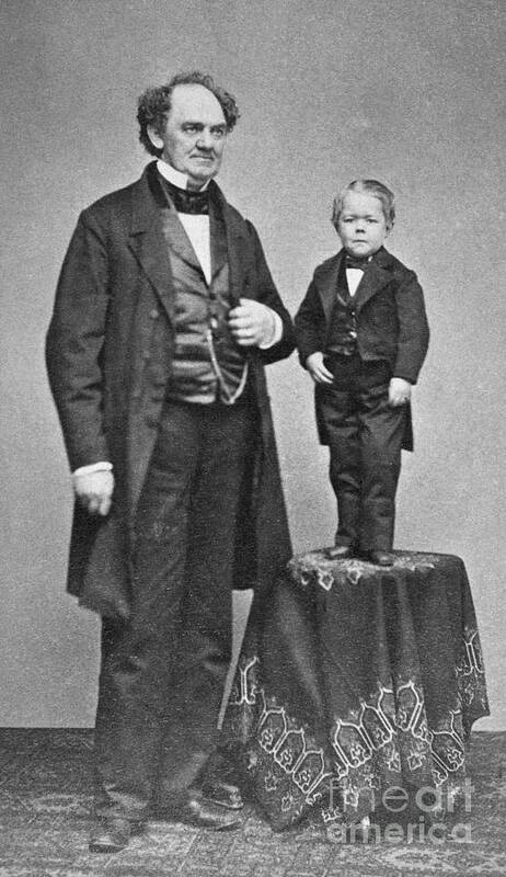 Child Poster featuring the photograph P.t. Barnum And Tom Thumb by Bettmann