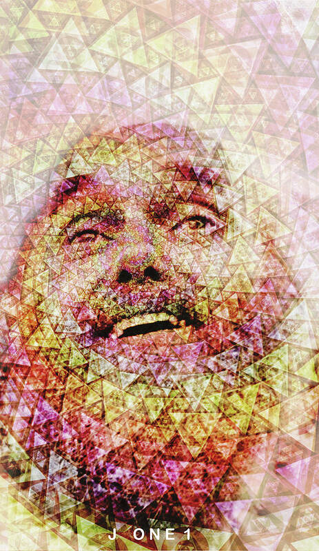 Ram Dass Poster featuring the digital art Ram Dass In Samadhi by J U A N - O A X A C A