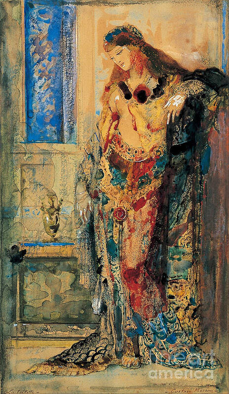 Gouache Poster featuring the drawing The Toilet. Artist Moreau, Gustave by Heritage Images