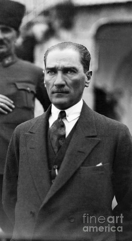 People Poster featuring the photograph Turkish President Mustafa Kemal Ataturk by Bettmann