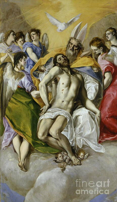 The Holy Trinity Poster featuring the painting The Holy Trinity #3 by El Greco
