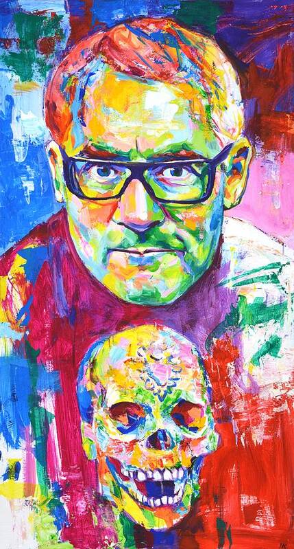 Damien Stephen Hirst Poster featuring the painting Damien Stephen Hirst by Iryna Kastsova