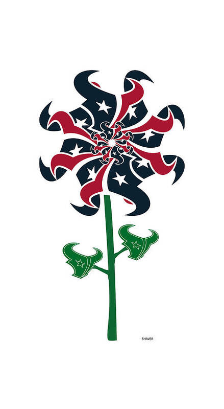 Nfl Poster featuring the digital art Houston Texans - NFL Football Team Logo Flower Art by Steven Shaver