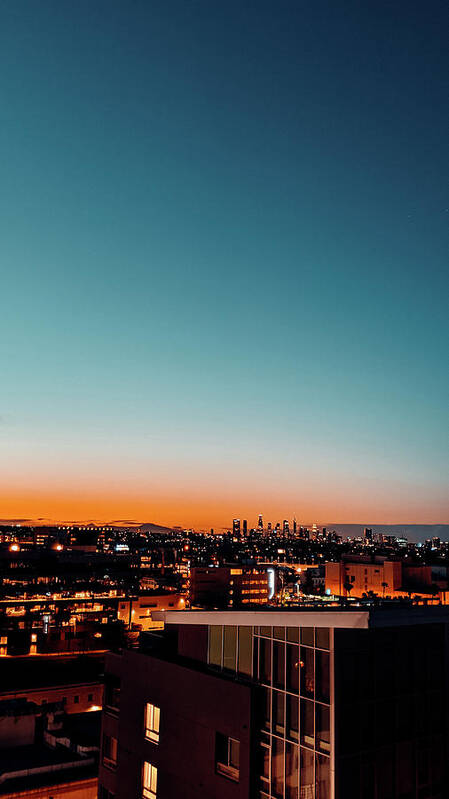 La City Sunrise Poster featuring the photograph LA City Sunrise by Jera Sky