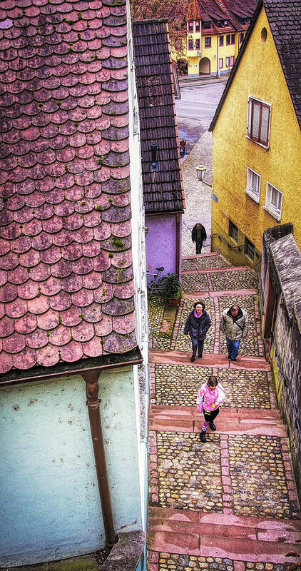 Narrow Street Poster featuring the photograph Narrow street in Breisach, Germany by Tatiana Travelways