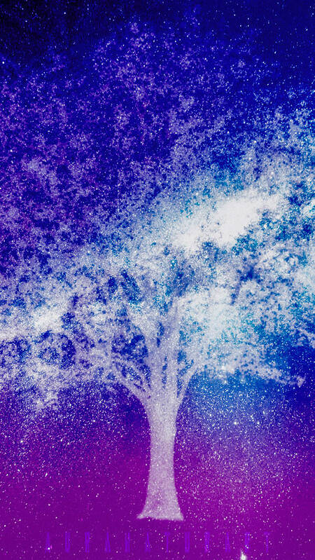 Tree Poster featuring the digital art The Galaxy Tree by Auranatura Art