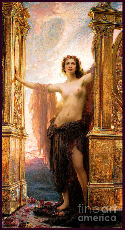 Draper Poster featuring the painting The Gates of Dawn 1900 by Herbert James Draper