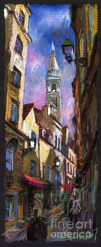 Pastel Poster featuring the painting Paris Montmartre by Yuriy Shevchuk