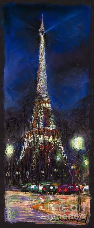 Pastel Poster featuring the painting Paris Tour Eiffel by Yuriy Shevchuk