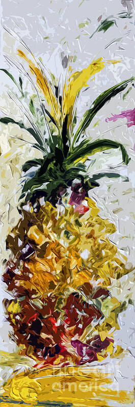 Pineapple Poster featuring the painting Pineapple Triptych Part 2 by Ginette Callaway