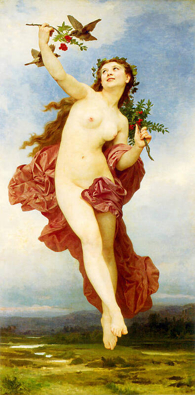 Day Poster featuring the painting Day #3 by William-Adolphe Bouguereau